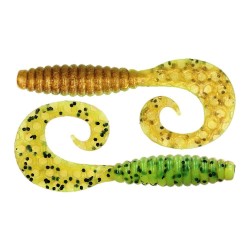 Силіконова приманка рибальська, ZEOX Comma Grub, довжина 3,4 дюймів, 7шт/уп, колір №201 K